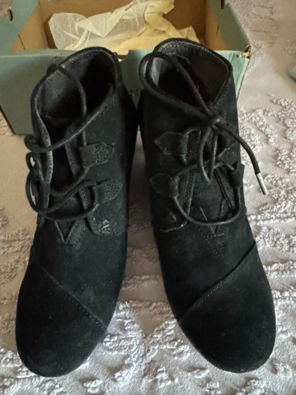 Toms Womens Black Suede Boots Kala Boots Size 9